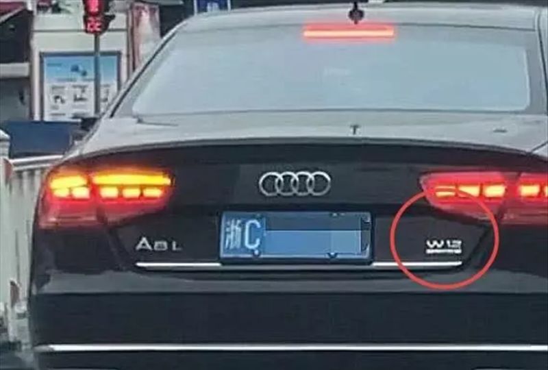 路遇一辆奥迪A8L,车尾一行字,众人不敢靠近只能远远看着!