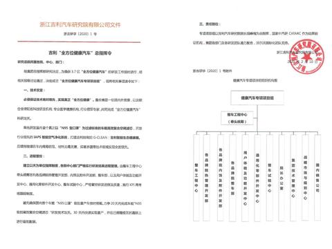 吉利研发2020年1号文件 全面启动“全方位健康汽车”项目
