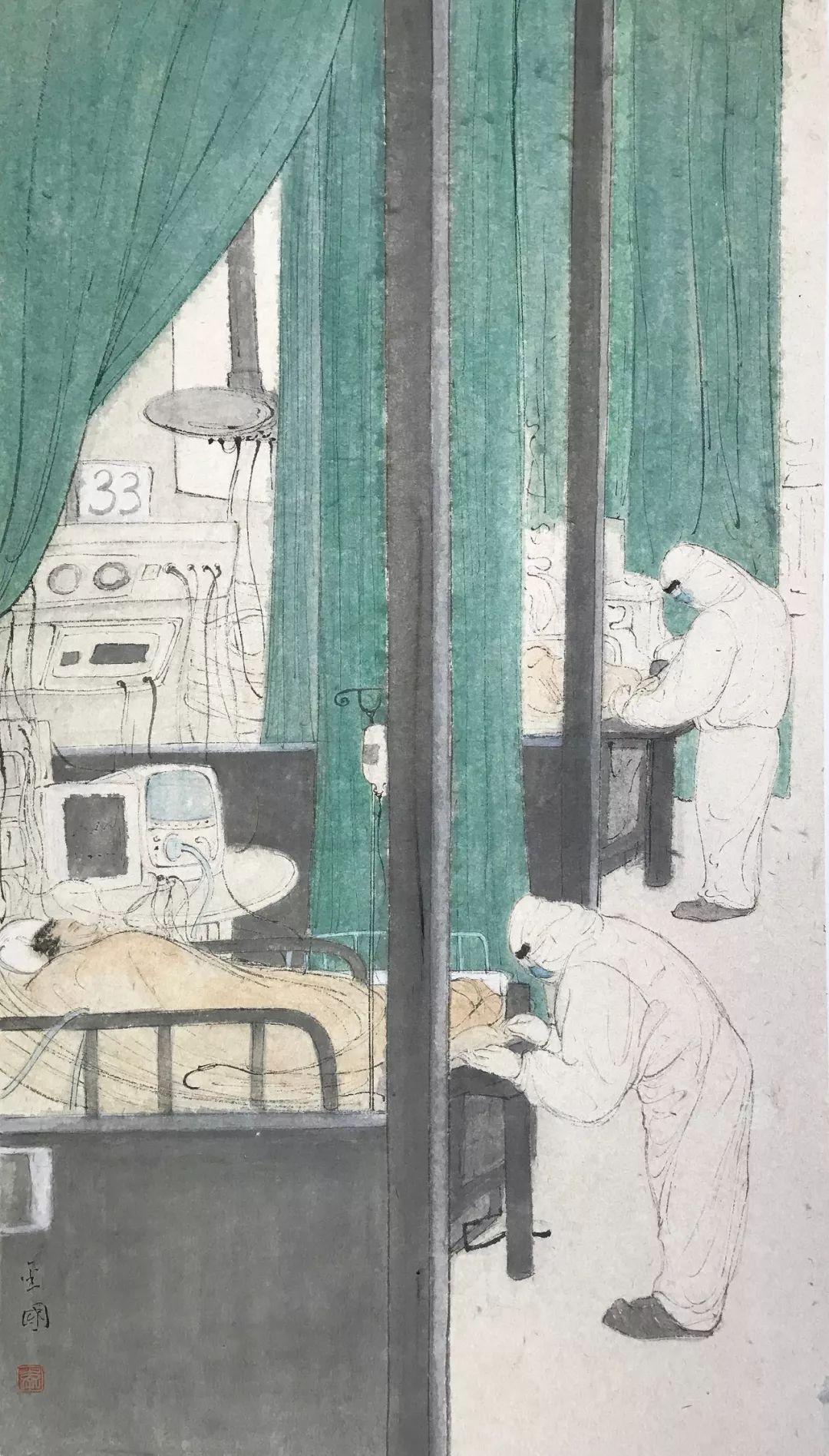 抗疫“宅”在家,一起云观展,来看江苏省国画院名家笔下的最美“逆行”身影!