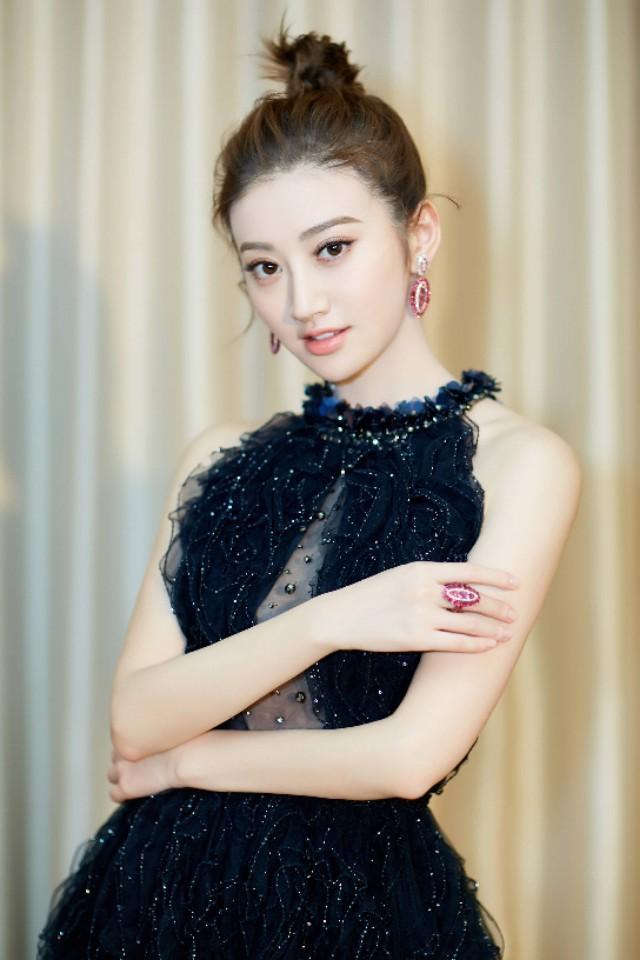 景甜优雅知性长裙,美炸