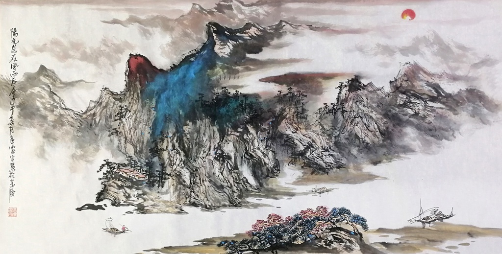 画家章志远-携家人致敬抗疫医务工作者和各战线忘我工作的勇士们