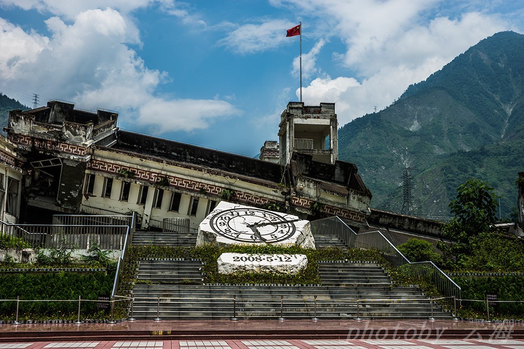 漩口中学遗址,以此纪念汶川地震10周年