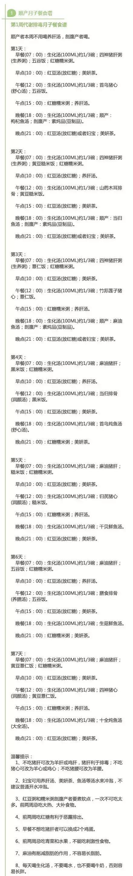 食谱餐30天全都不论猪肉,剖腹产,月子收藏!搞定围观欢迎!顺产先拿水超后炖图片