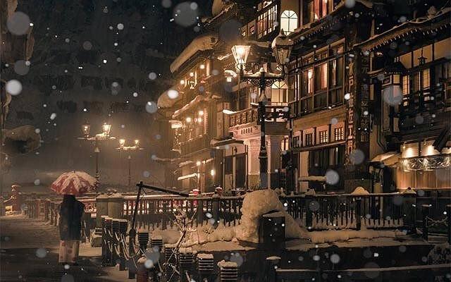 日本山形县银山温泉度假区,简直就是神还原的