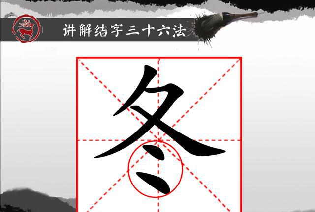 零星点画,用于收笔之处,务求摆好位置,与上列笔画相离过远就会松散,靠