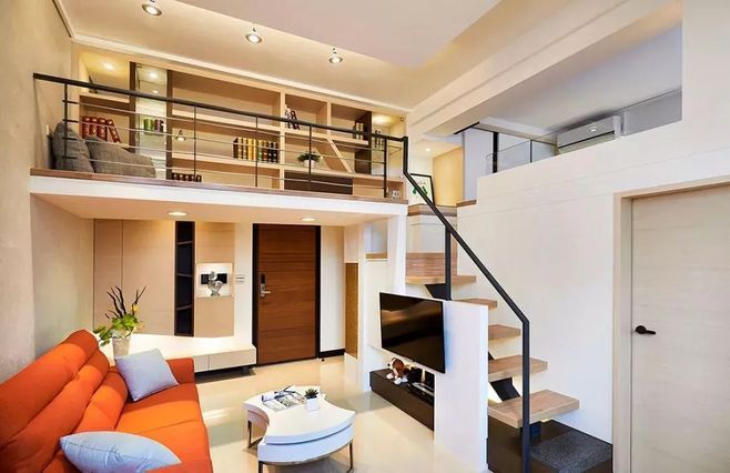 小户型loft办公室,双层loft办公室设计图 50㎡ / loft小户型 / 使用的是年轻人喜欢的现代简约风格