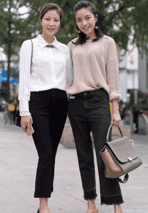 母女街拍:图1妈妈比女儿还时髦,图4似姐妹