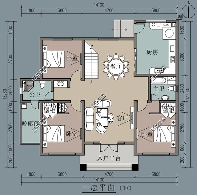 2套带挑空客厅农村别墅户型,堂屋还是有必要?含平面图