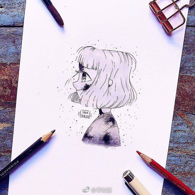 小清新简笔画手绘人物头像(ins:sarafaber)