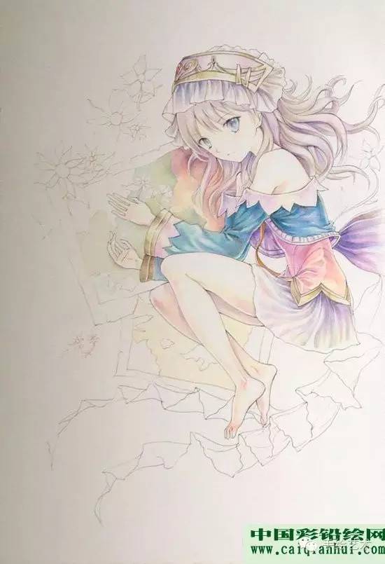 彩铅教程 | 动漫美少女绘画过程