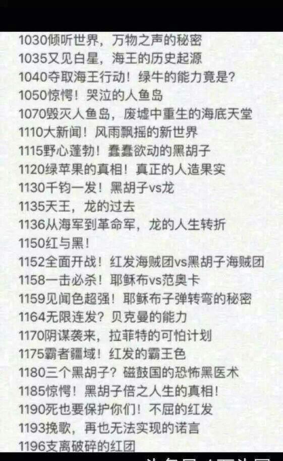 海贼王至2000集的目录出现, 最终的BOSS果然是恶魔果树
