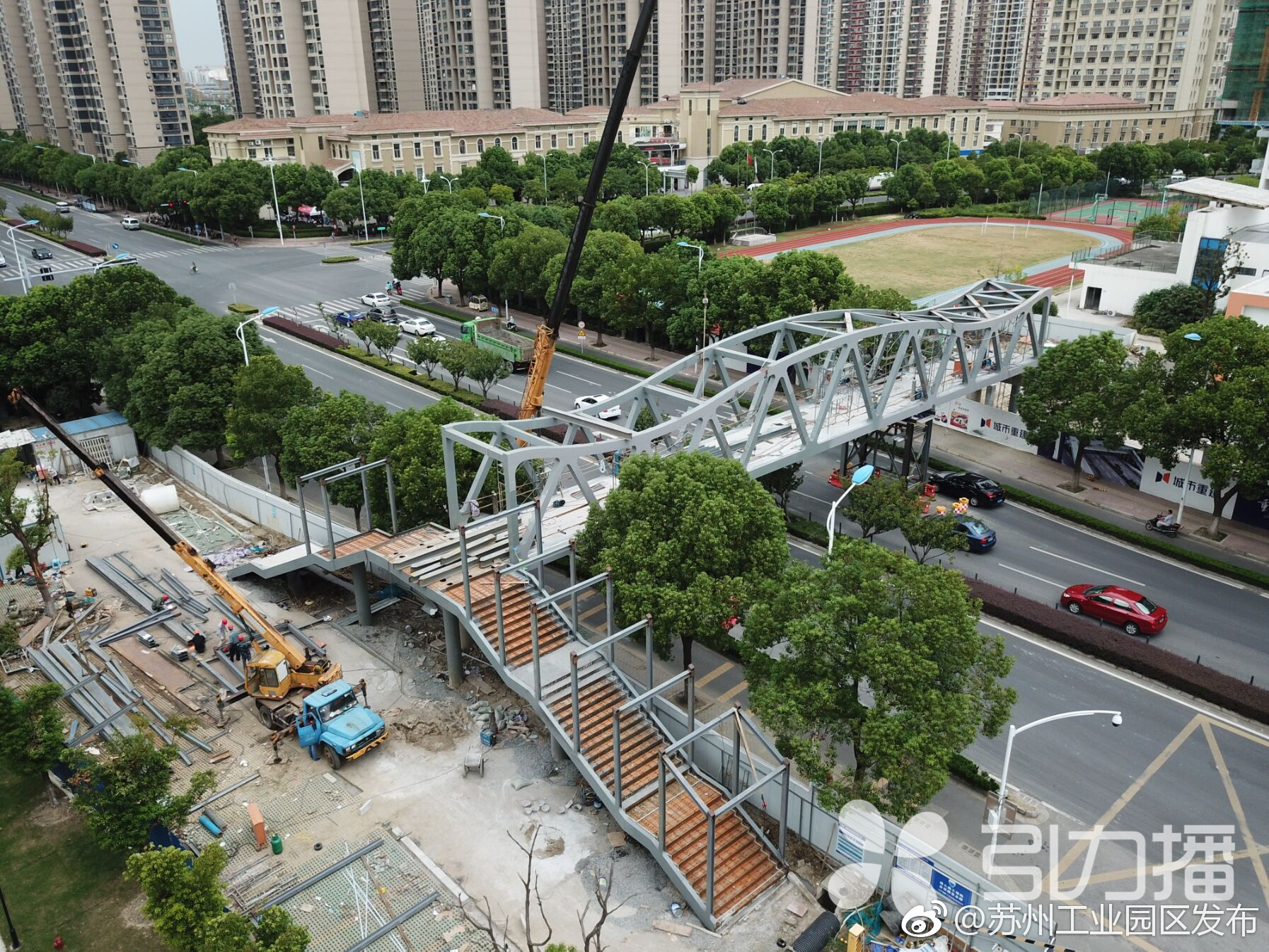 园区星洋人行天桥工程开建|园区|工程|星洋_新浪新闻