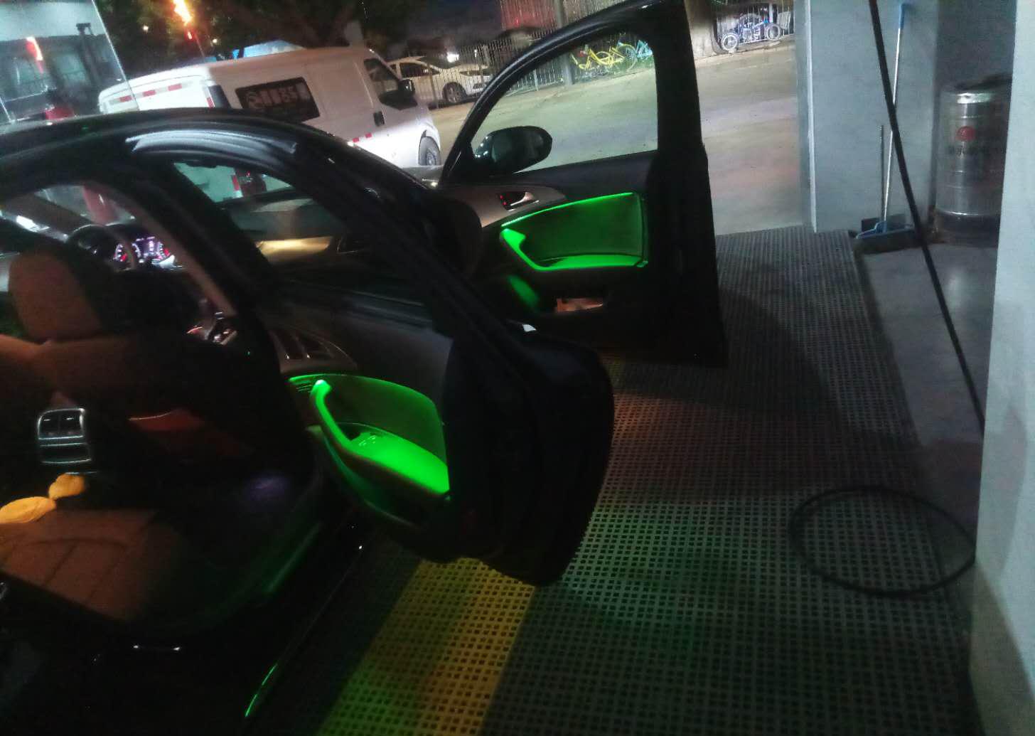 奥迪A6L改装氛围灯内饰灯晚上效果漂亮