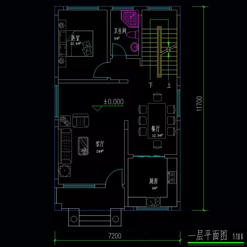 5款80平的农村小别墅户型图,第1款最实尚,第5