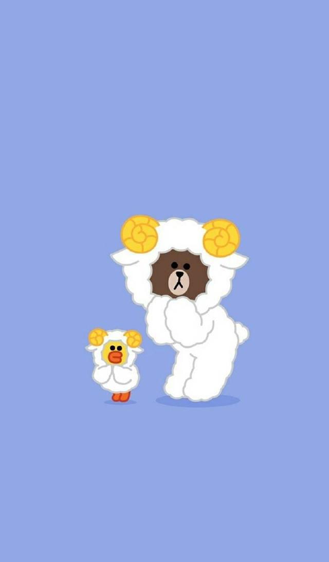 line friends 壁纸 满足你的少女心 布朗熊和可妮兔