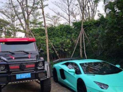 大连最贵皮卡超8百万大牛，当地人也是第一次见，旁边的兰博大亮