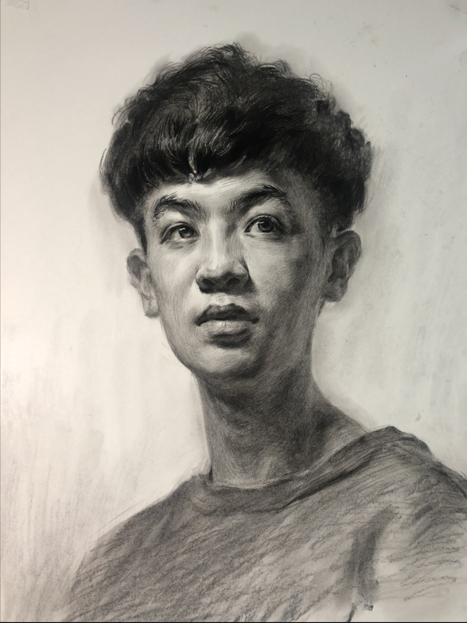 第二三六集 烫发男青年素描头像步骤详细解析、范画、部分细节图