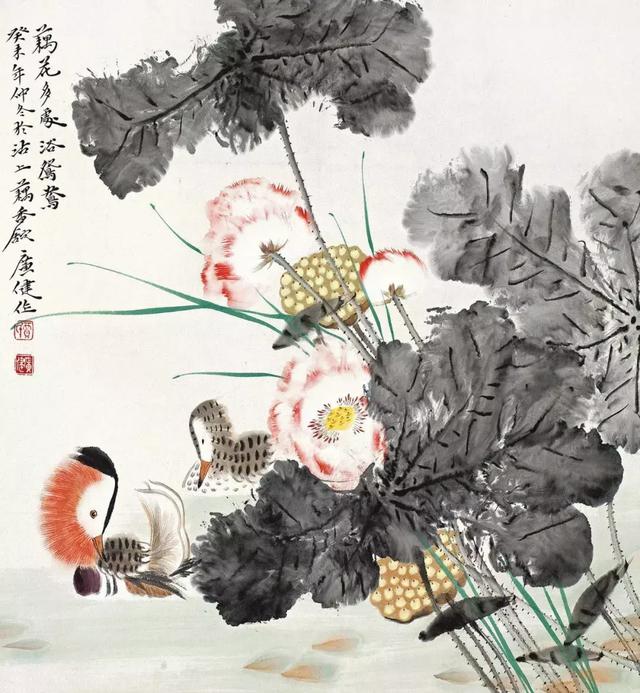 老师的悉心指教,自己的潜心努力,使得贾广健不仅在工笔,没骨花鸟方面