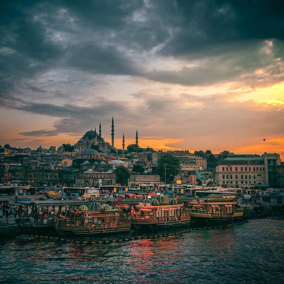 伊斯坦布尔的落日黄昏