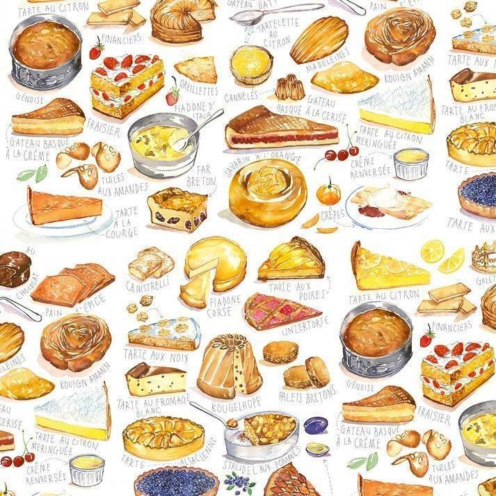 一百种食物水彩画法。Lucile Prache