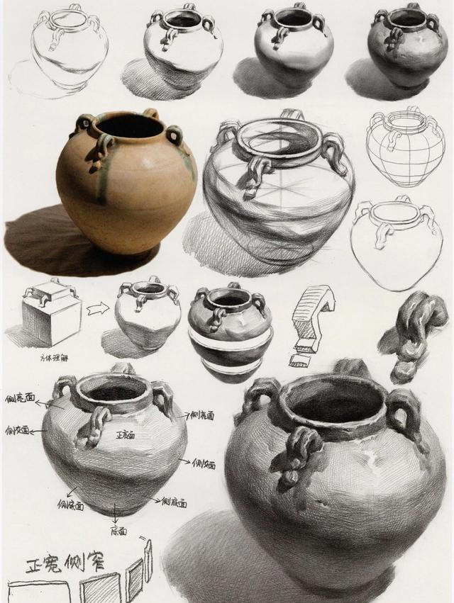 单体篮子素描图片展示