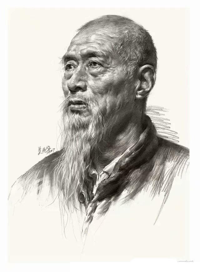 全面解析,正确画老年人素描头像的步骤