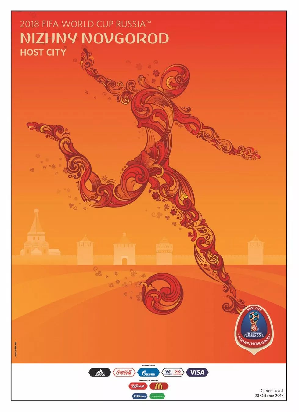 2018年世界杯主办城市海报,你将在哪个城市观