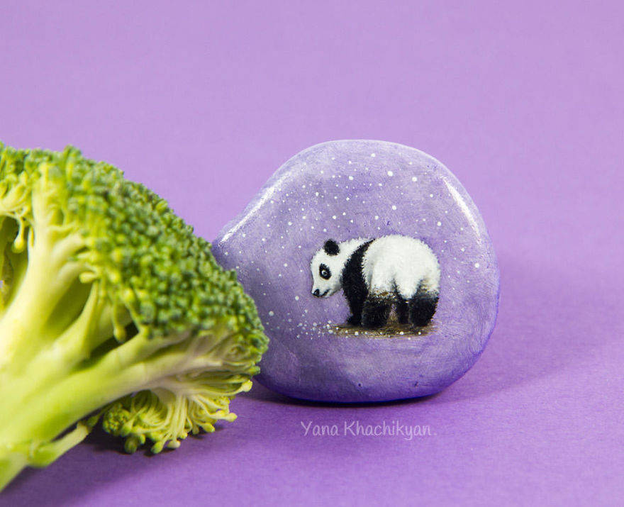 早安,石头上的可爱小画 :Yana Khachikyan