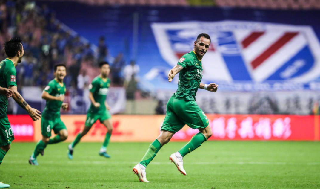 中超第14轮上海绿地申花2:2北京中赫国安,韦世