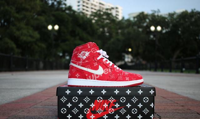 Supreme x Louis Vuitton联名AJ1定制