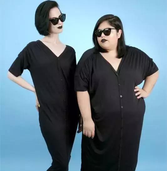 胖瘦两闺蜜穿同一件衣服,出来的效果是这样的?抱紧胖胖的你