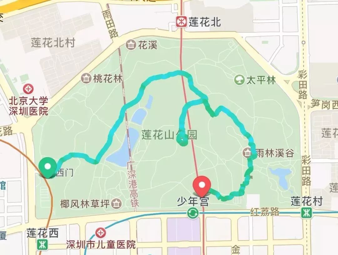 8,笔架山公园   笔架山公园算是在深圳跑过最享受的路线