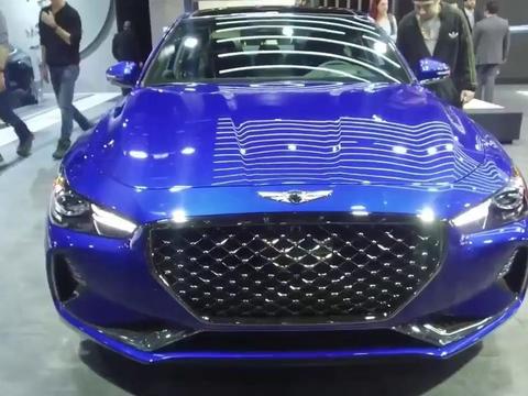 2018款现代捷恩斯G70蓝色版实拍