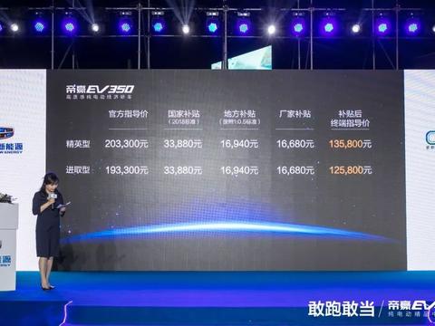 华尔街现场丨全新帝豪EV450敢领上市，售价13.58 -15.58万元