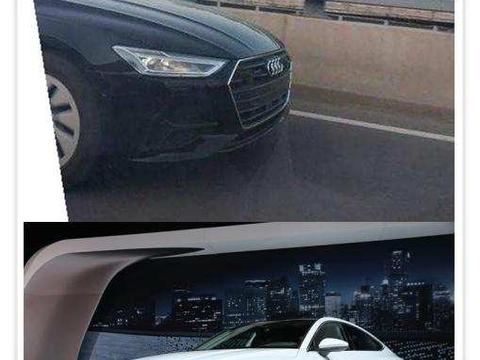 高架偶遇19款奥迪A7,贯穿式尾灯帅到无与伦比, 50万起你想不想买