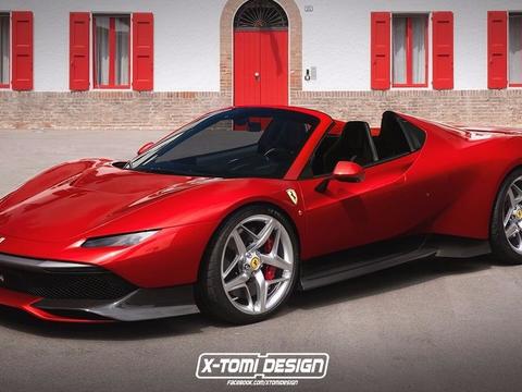 法拉利全新敞篷版超跑效果图 致敬F40