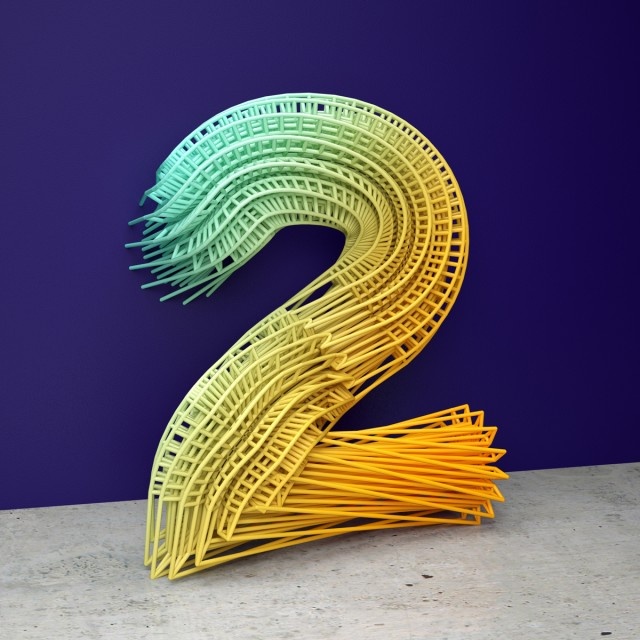 电线故障字体数字艺术作品 | 加拿大艺术家 aaron kaufman