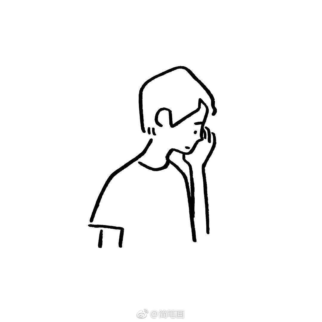 一组极简风简笔画小头像