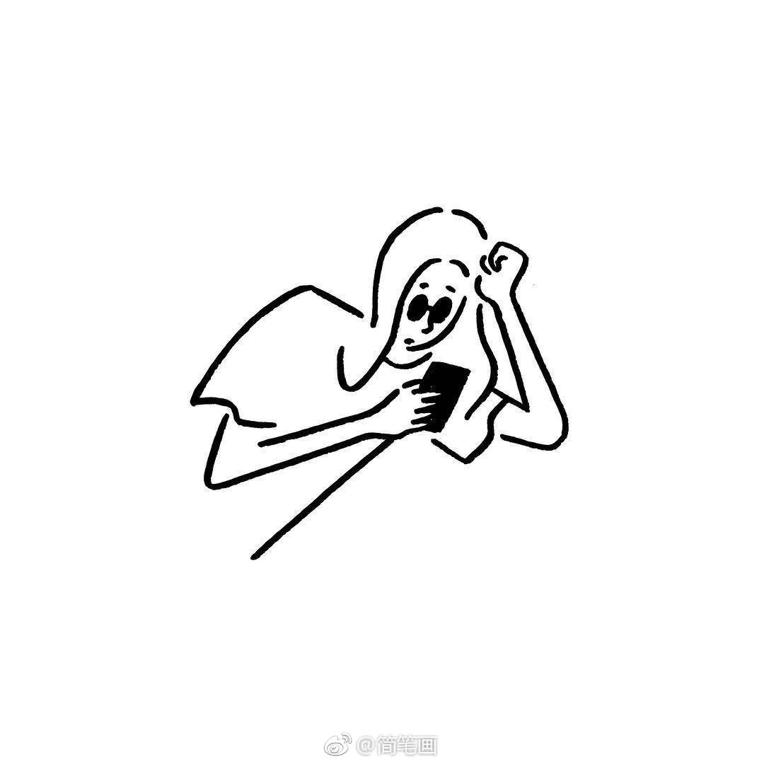 一组极简风简笔画小头像