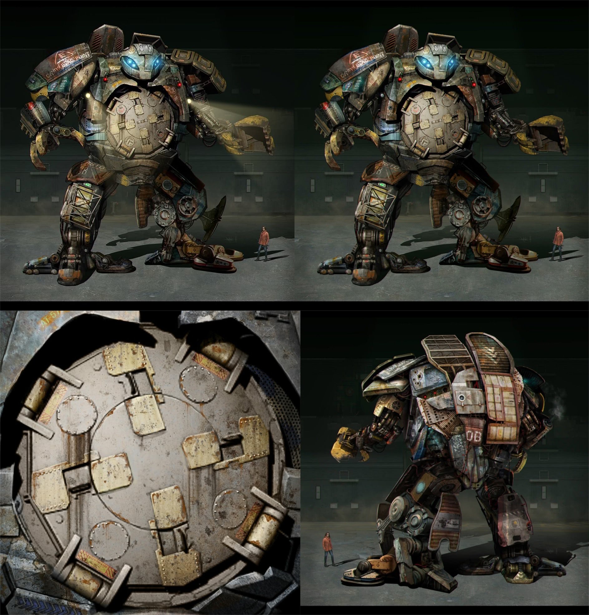 《环太平洋2》曝概念图,机甲大战超大怪兽,小机甲造型