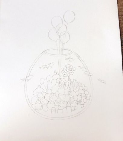 【绘画教程】迷人的多肉植物拼盘水彩画法,很