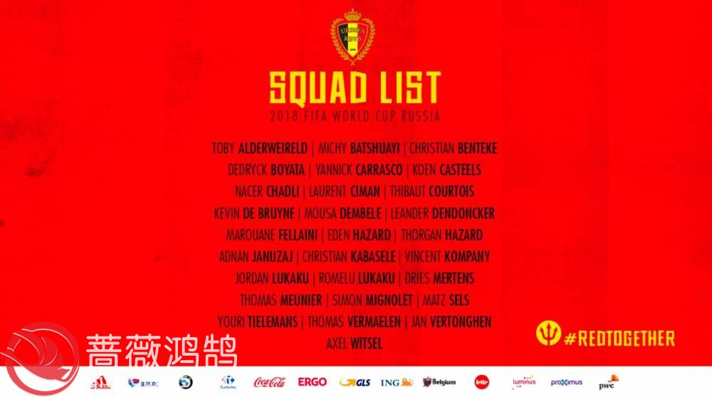 比利时公布世界杯大名单 中超两大将入选!