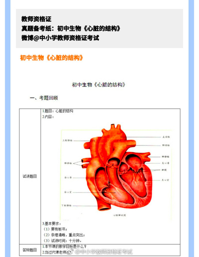 中小学教师资格证(初中高中生物面试真题)教学