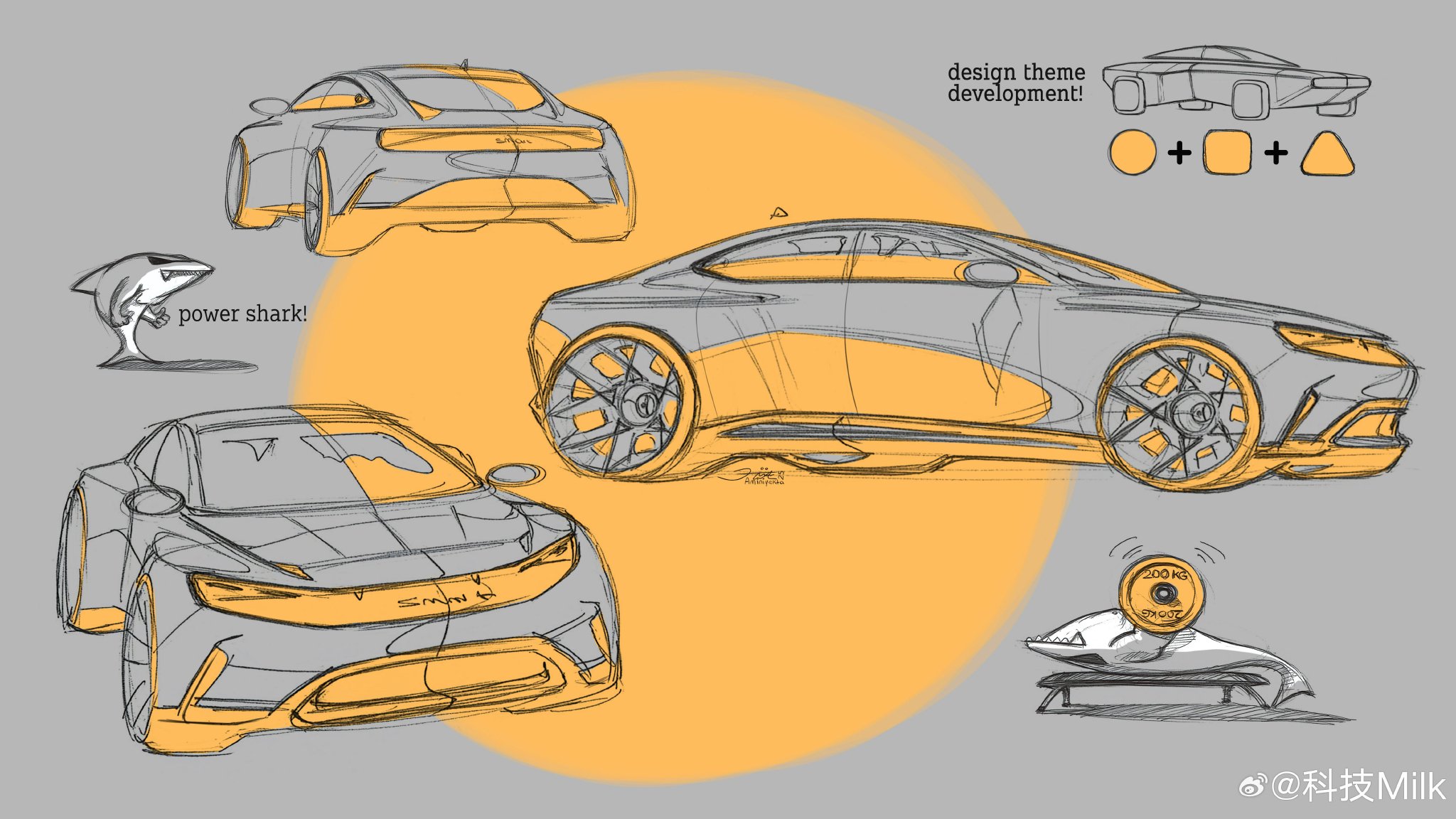 奔驰设计师瓦格纳收官之作smart精灵6号手稿释出，穹线设计引热议