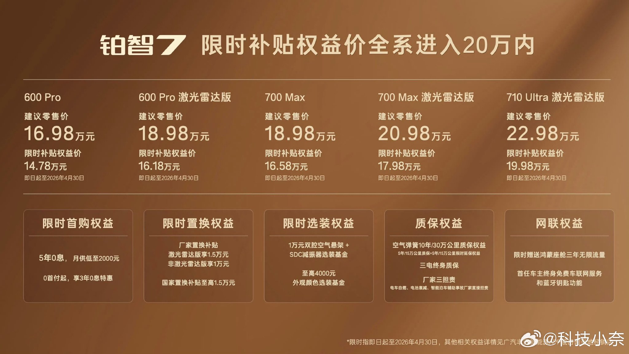 广汽丰田铂智7上市，限时补贴14.78万起