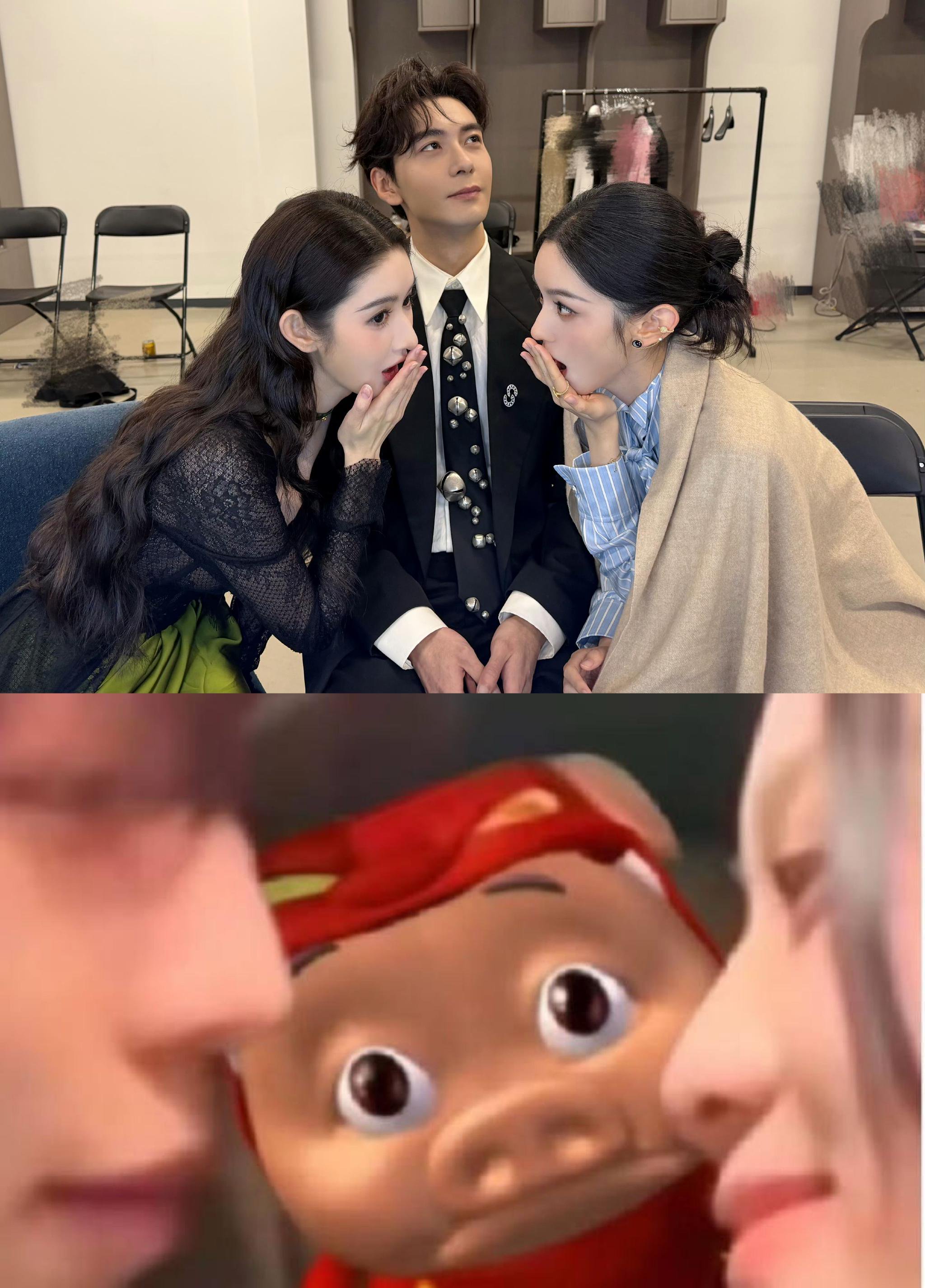 王玉雯周也把陈星旭当桌子使，陈星旭cos猪猪侠表情包