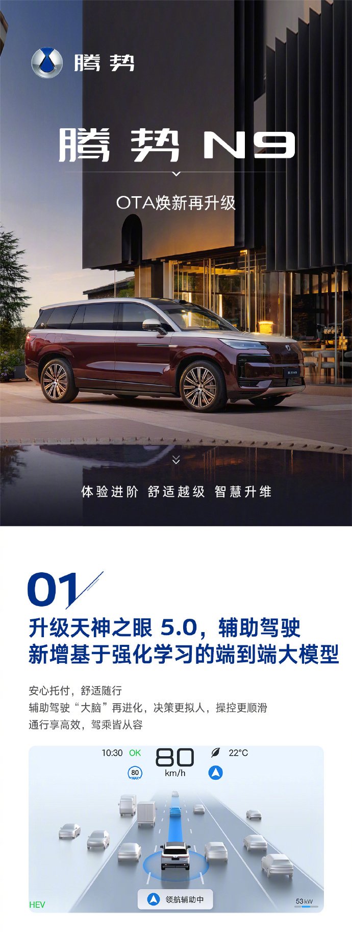 腾势N9开年OTA升级天神之眼5.0，新增隐私声盾等功能