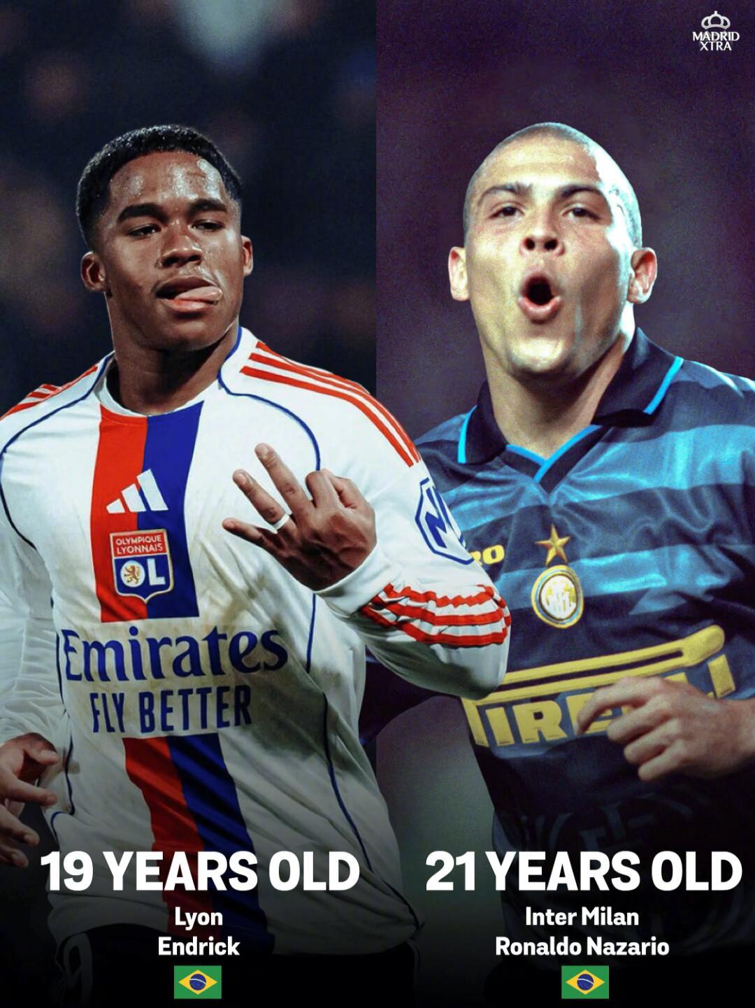 19岁恩德里克戴帽创纪录，超越罗纳尔多本泽马