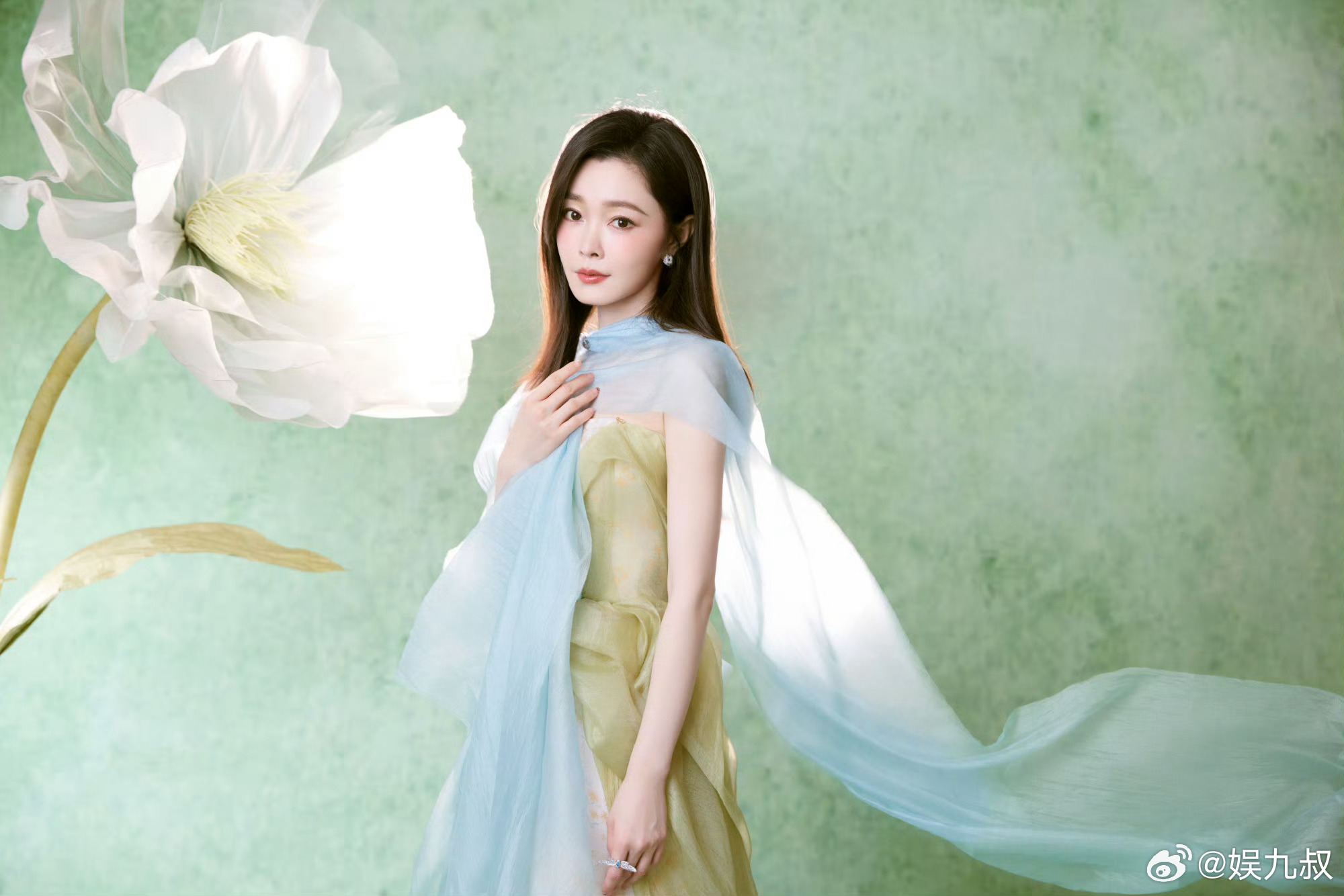 宋轶青碧纱裙亮相央视网络春晚