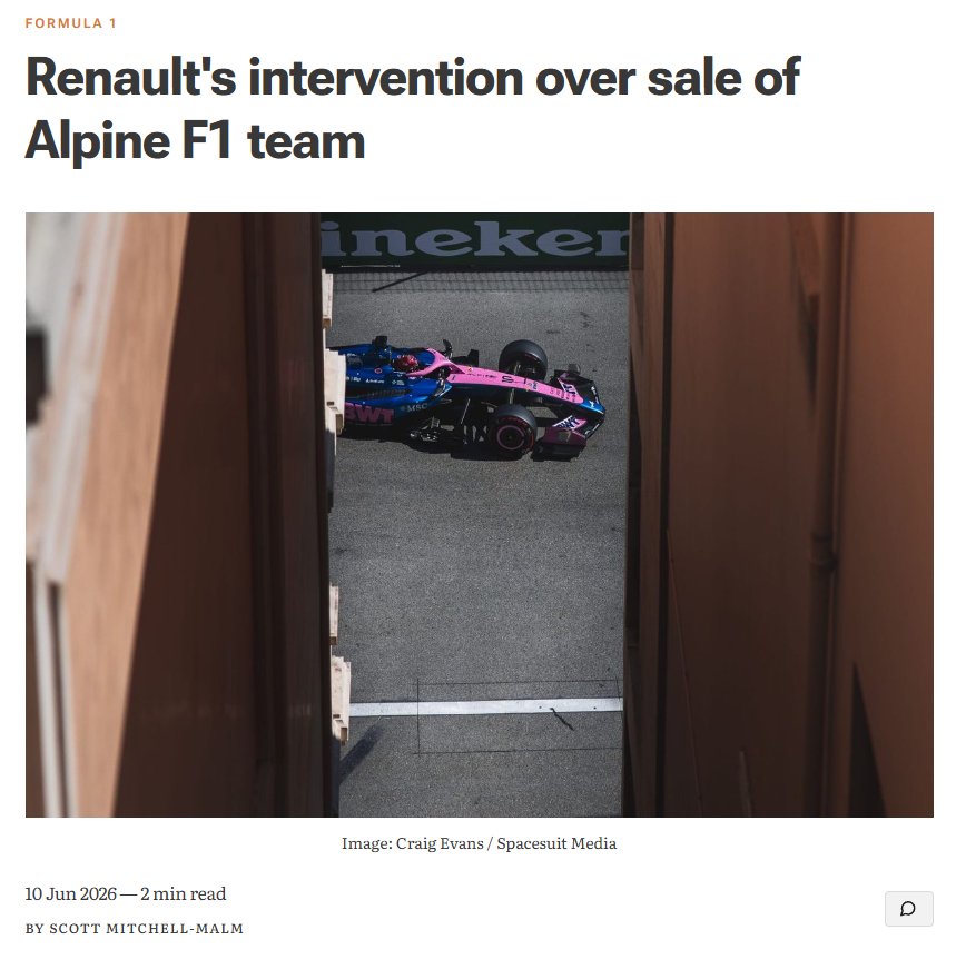 雷诺终止Alpine F1车队股份出售谈判，梅赛德斯、霍纳竞标未果